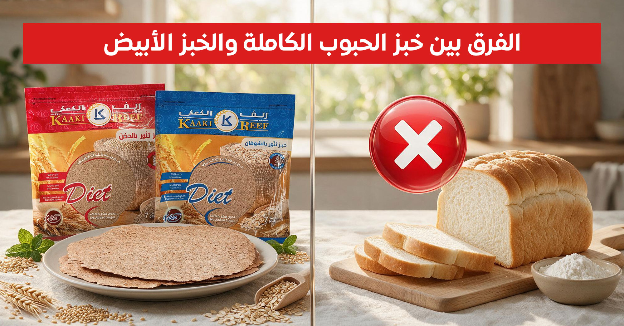 بين خبز الحبوب الكاملة والخبز الأبيض
